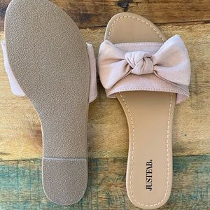 JustFab bow tie sandals (flats)